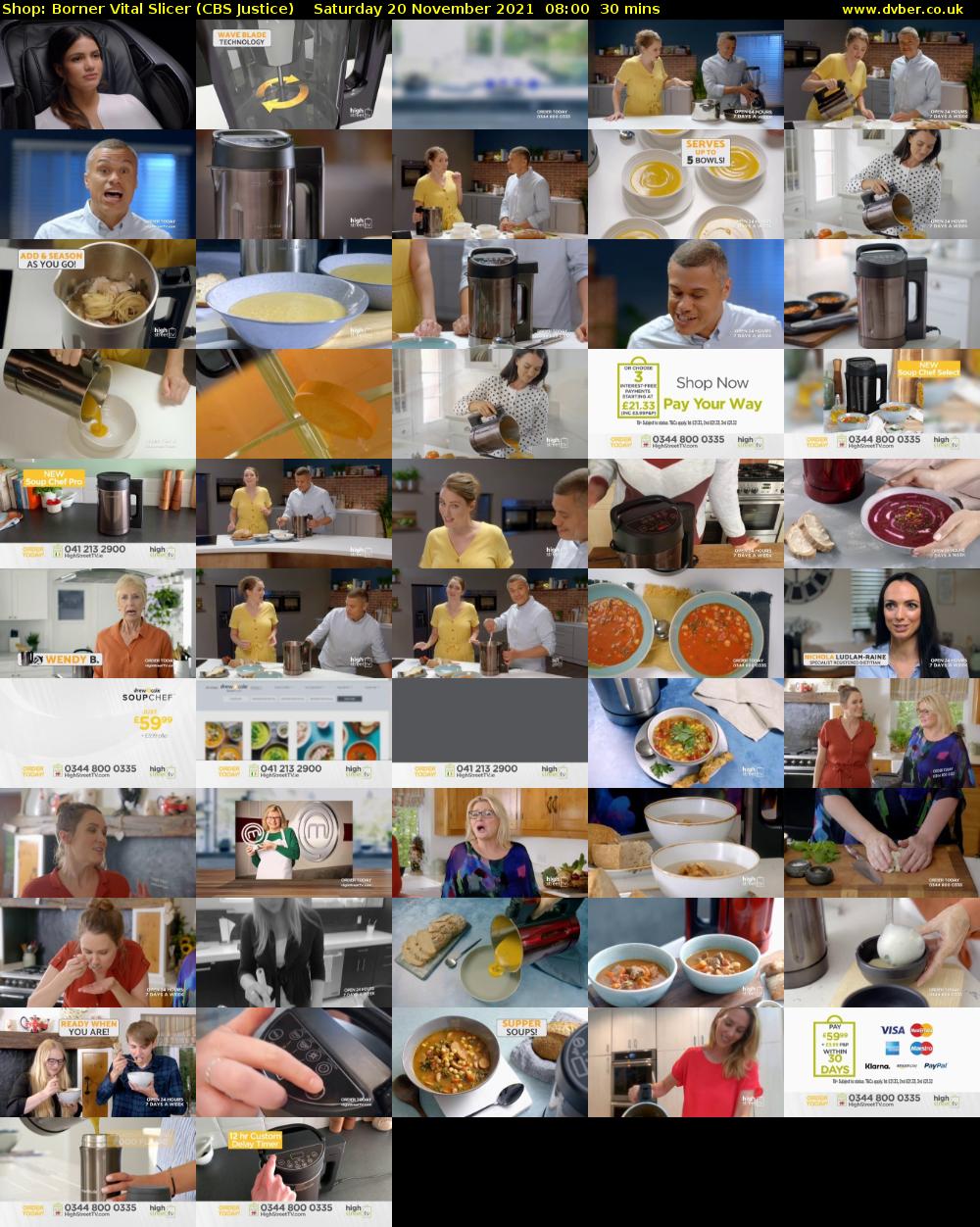 Shop: Borner Vital Slicer (CBS Justice) Saturday 20 November 2021 08:00 - 08:30