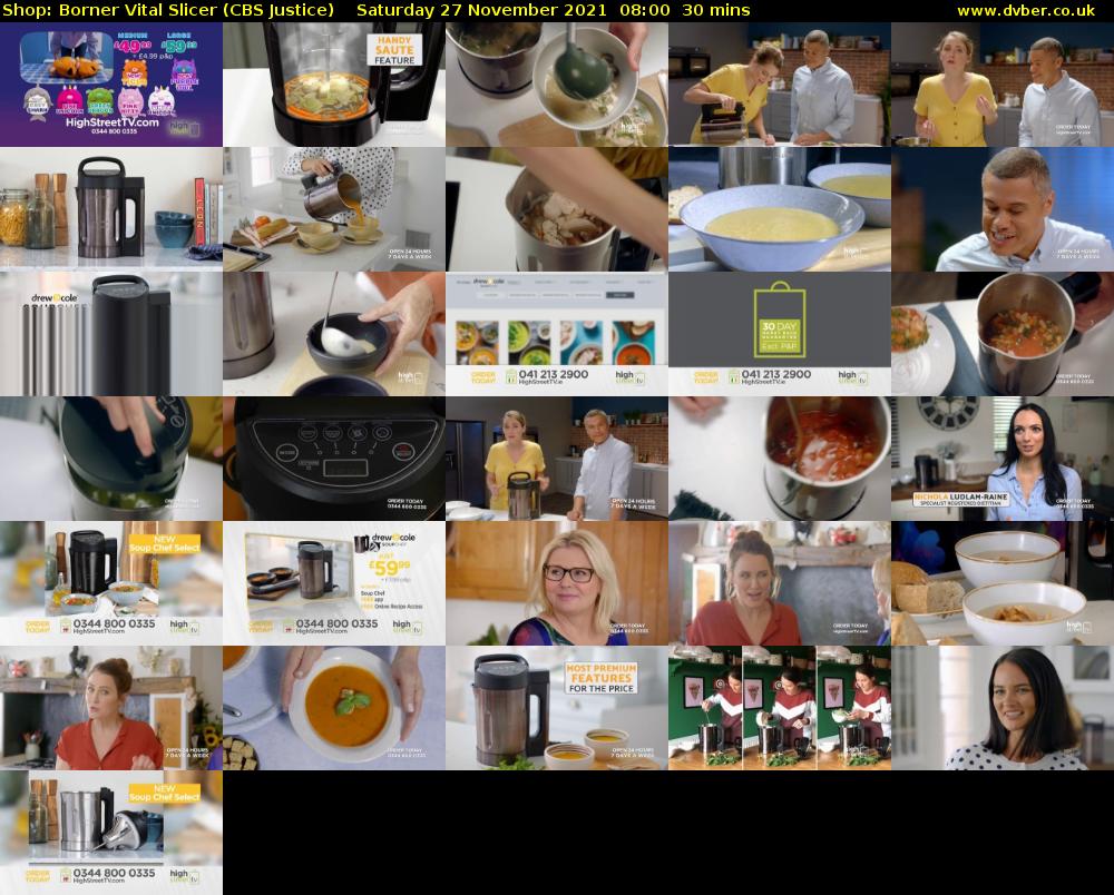 Shop: Borner Vital Slicer (CBS Justice) Saturday 27 November 2021 08:00 - 08:30