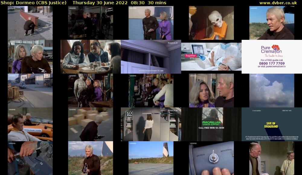 Shop: Dormeo (CBS Justice) Thursday 30 June 2022 08:30 - 09:00