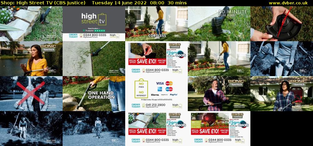 Shop: High Street TV (CBS Justice) Tuesday 14 June 2022 08:00 - 08:30