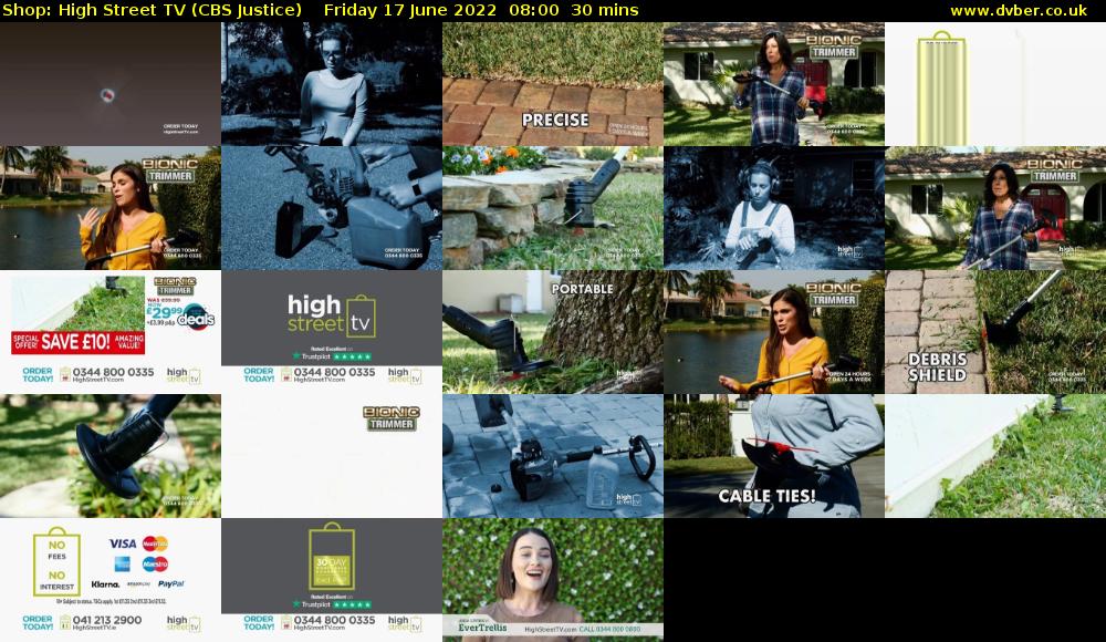 Shop: High Street TV (CBS Justice) Friday 17 June 2022 08:00 - 08:30