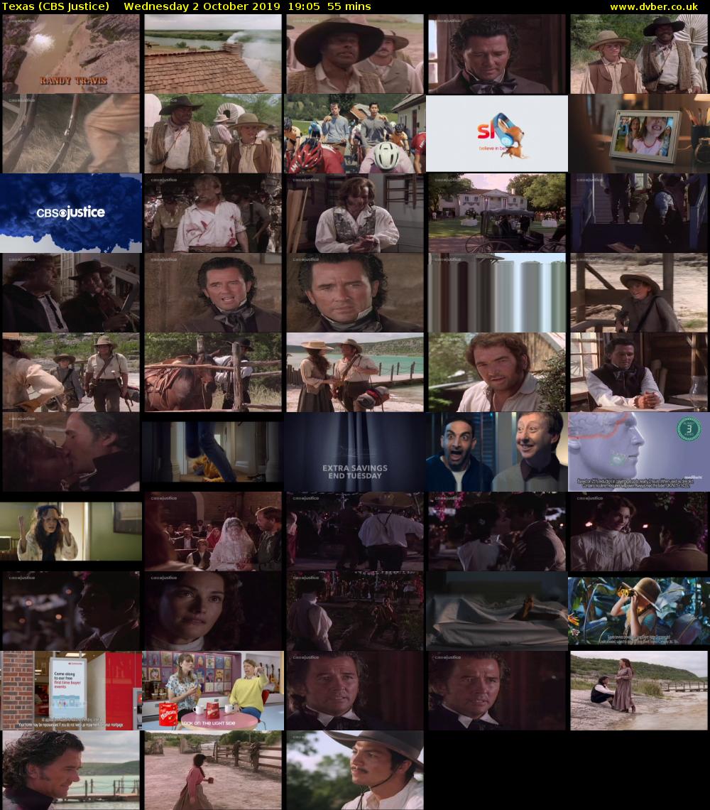 Texas (CBS Justice) Wednesday 2 October 2019 19:05 - 20:00