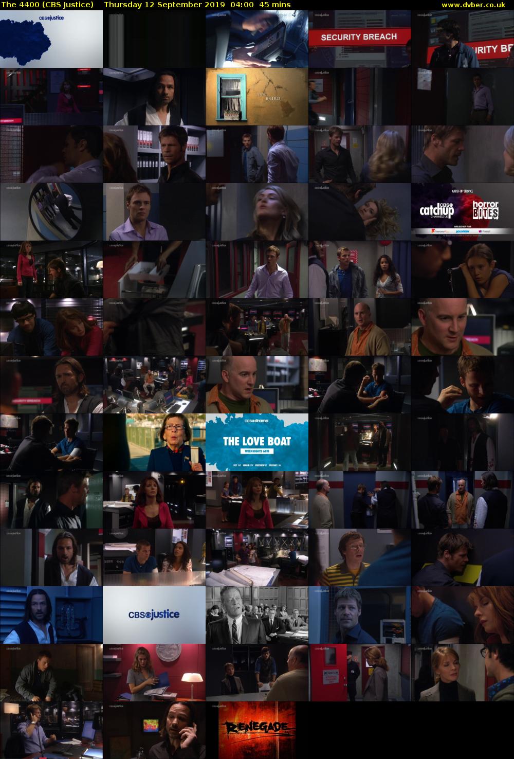 The 4400 (CBS Justice) Thursday 12 September 2019 04:00 - 04:45