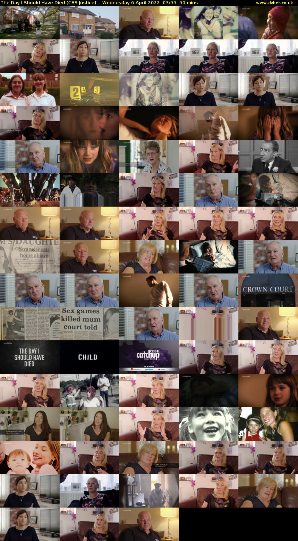 The Day I Should Have Died (CBS Justice) Wednesday 6 April 2022 03:55 - 04:45