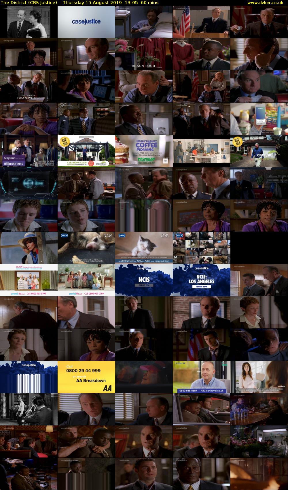 The District (CBS Justice) Thursday 15 August 2019 13:05 - 14:05