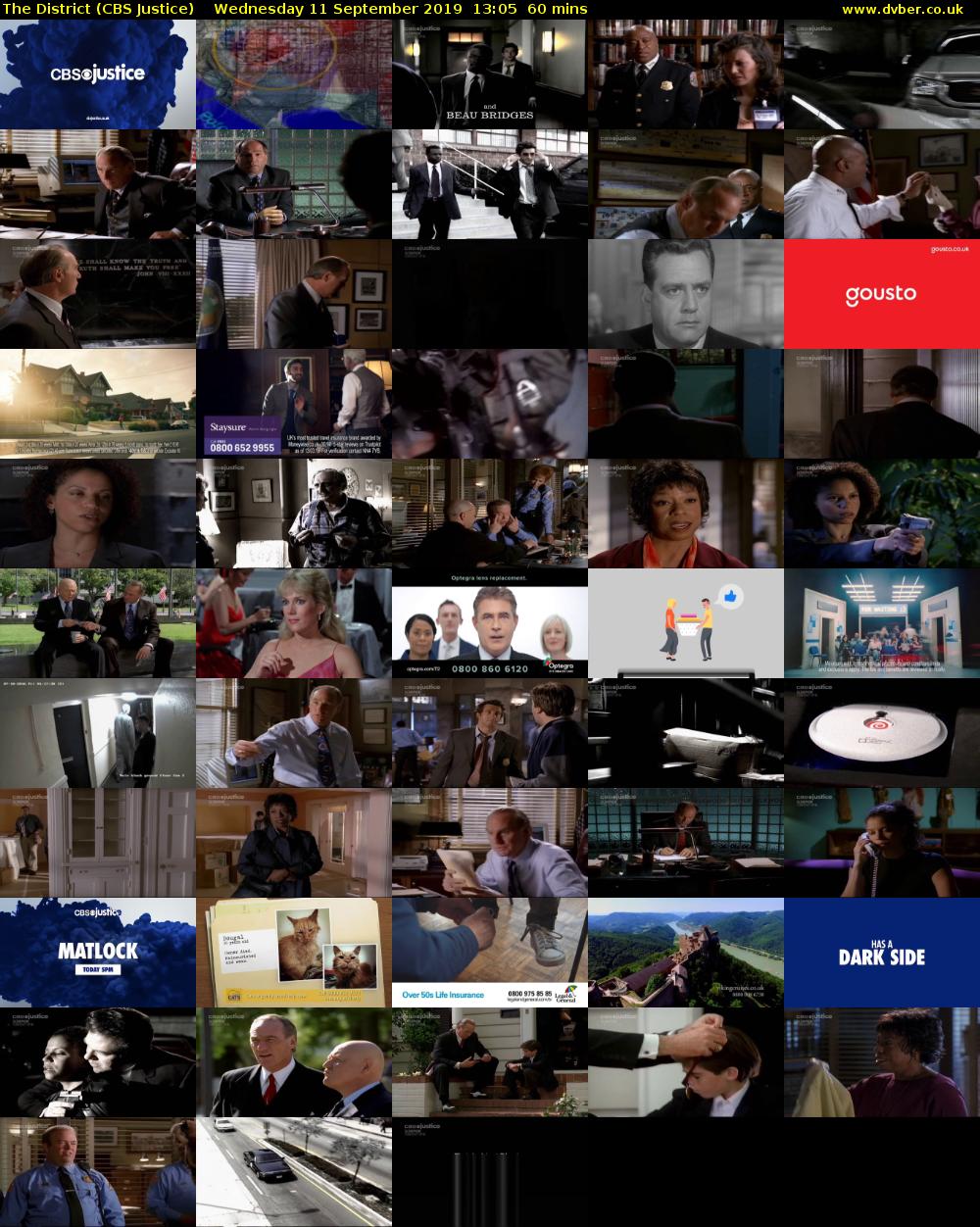 The District (CBS Justice) Wednesday 11 September 2019 13:05 - 14:05