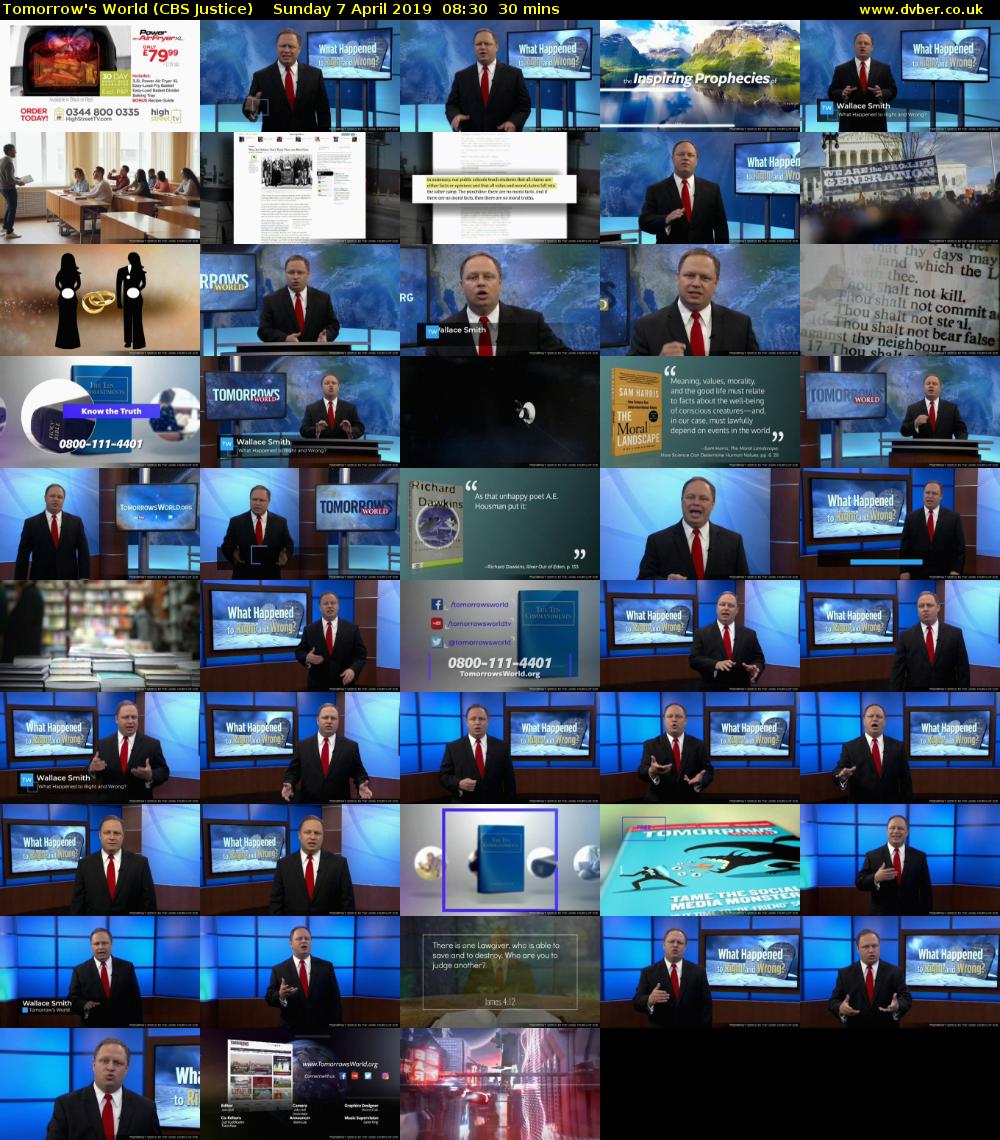 Tomorrow's World (CBS Justice) Sunday 7 April 2019 08:30 - 09:00
