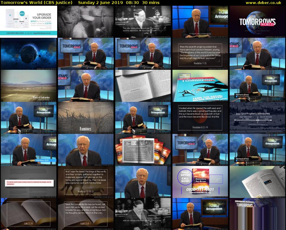 Tomorrow's World (CBS Justice) Sunday 2 June 2019 08:30 - 09:00
