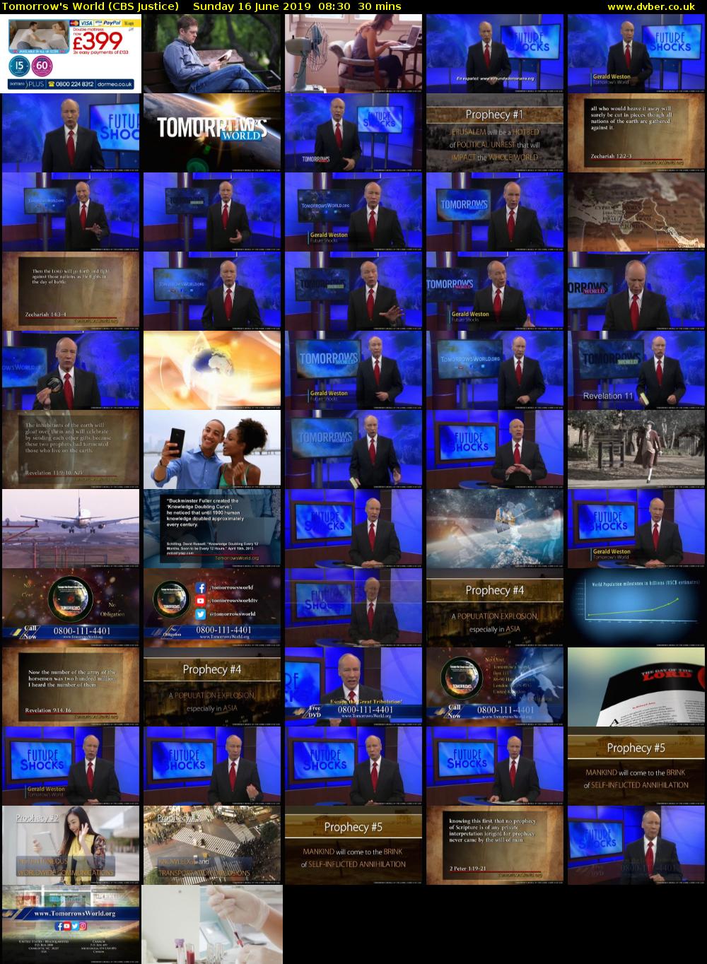 Tomorrow's World (CBS Justice) Sunday 16 June 2019 08:30 - 09:00