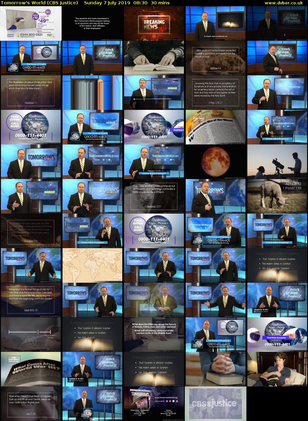 Tomorrow's World (CBS Justice) Sunday 7 July 2019 08:30 - 09:00