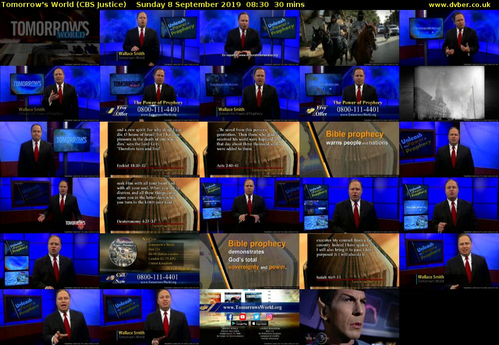 Tomorrow's World (CBS Justice) Sunday 8 September 2019 08:30 - 09:00