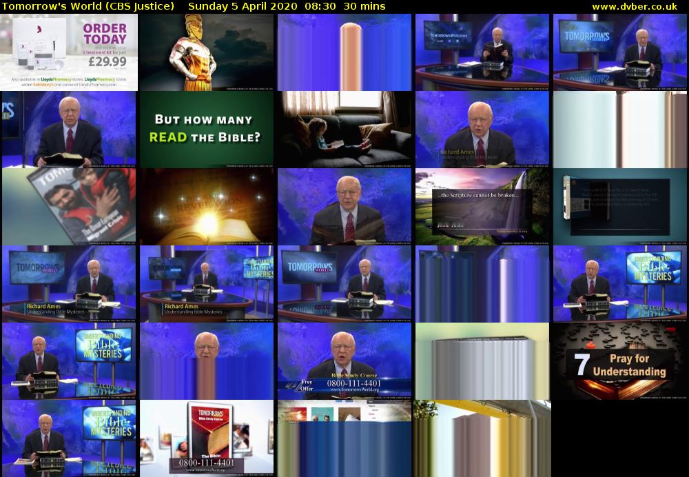 Tomorrow's World (CBS Justice) Sunday 5 April 2020 08:30 - 09:00