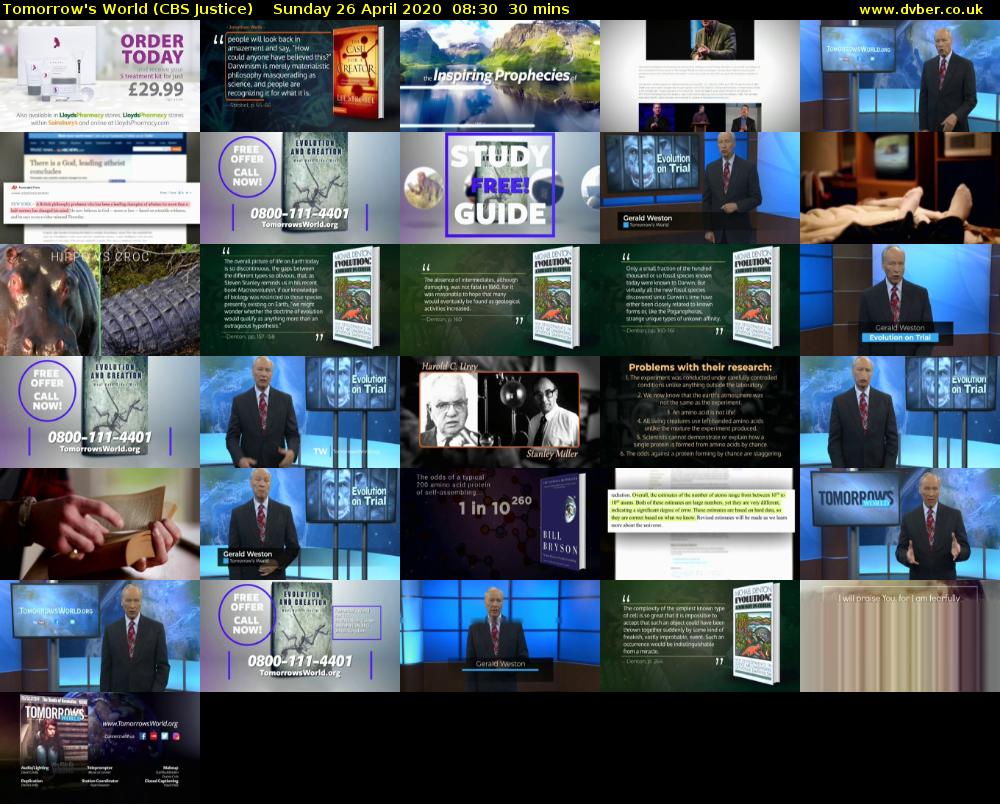 Tomorrow's World (CBS Justice) Sunday 26 April 2020 08:30 - 09:00