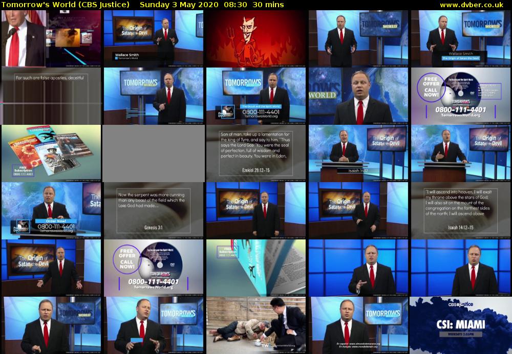 Tomorrow's World (CBS Justice) Sunday 3 May 2020 08:30 - 09:00