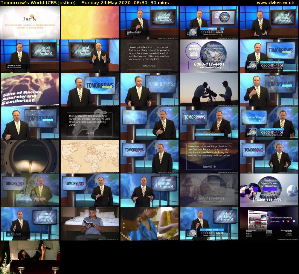 Tomorrow's World (CBS Justice) Sunday 24 May 2020 08:30 - 09:00