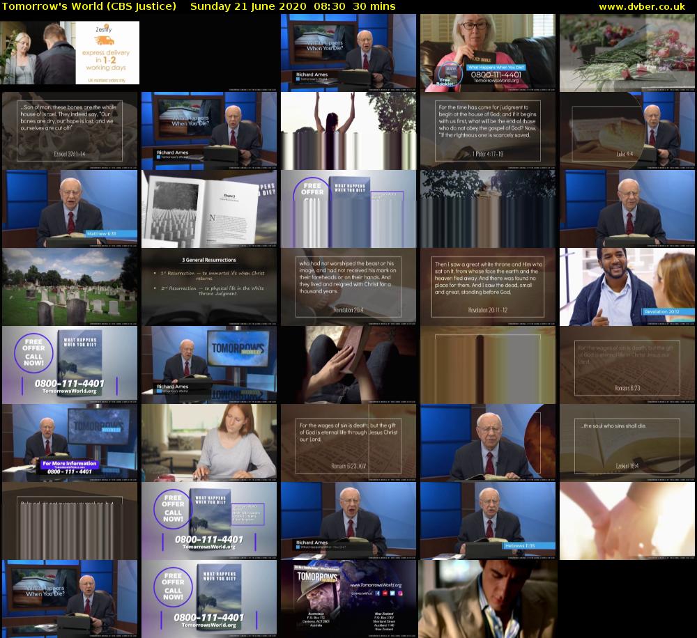 Tomorrow's World (CBS Justice) Sunday 21 June 2020 08:30 - 09:00