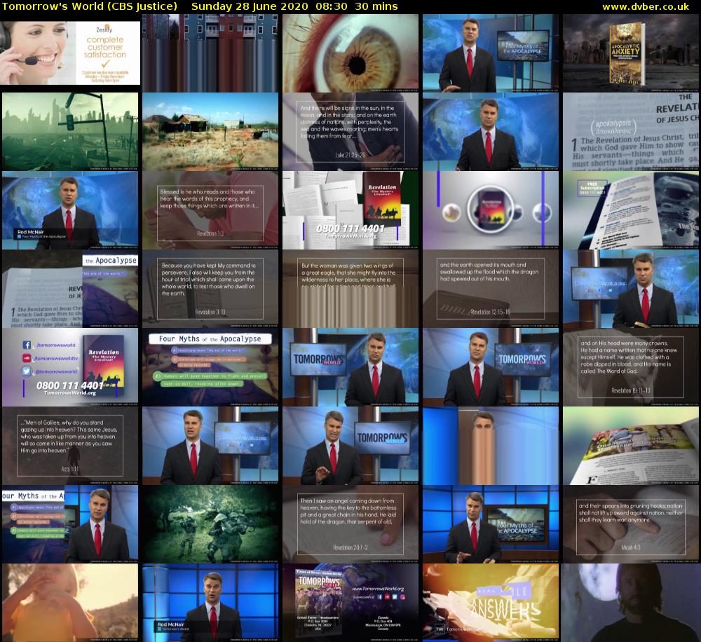 Tomorrow's World (CBS Justice) Sunday 28 June 2020 08:30 - 09:00