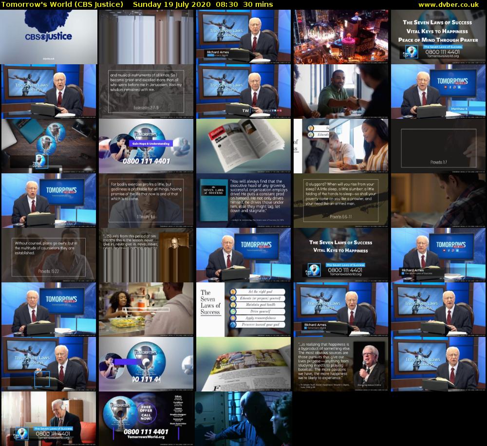 Tomorrow's World (CBS Justice) Sunday 19 July 2020 08:30 - 09:00