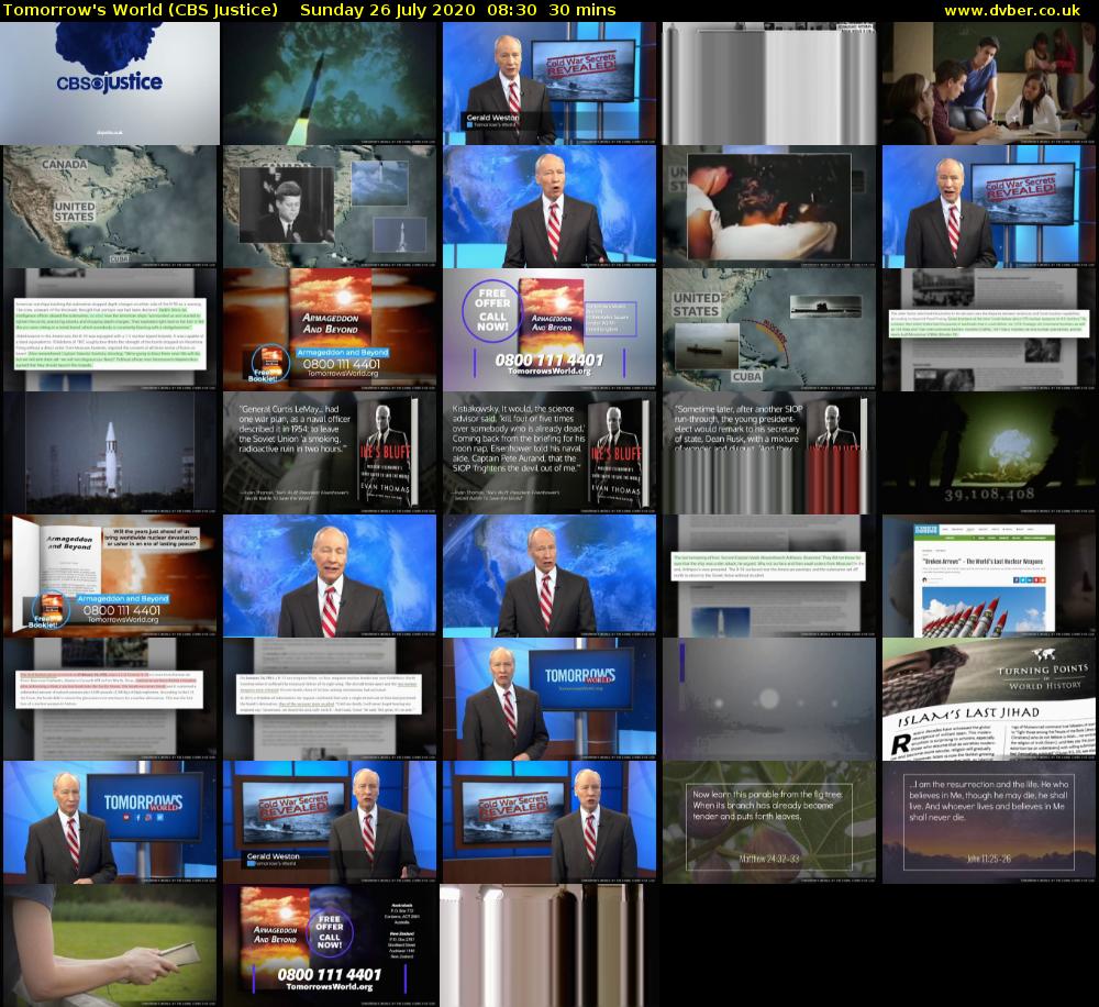Tomorrow's World (CBS Justice) Sunday 26 July 2020 08:30 - 09:00