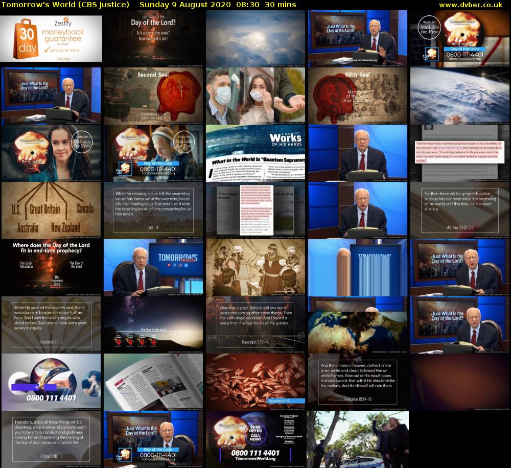 Tomorrow's World (CBS Justice) Sunday 9 August 2020 08:30 - 09:00