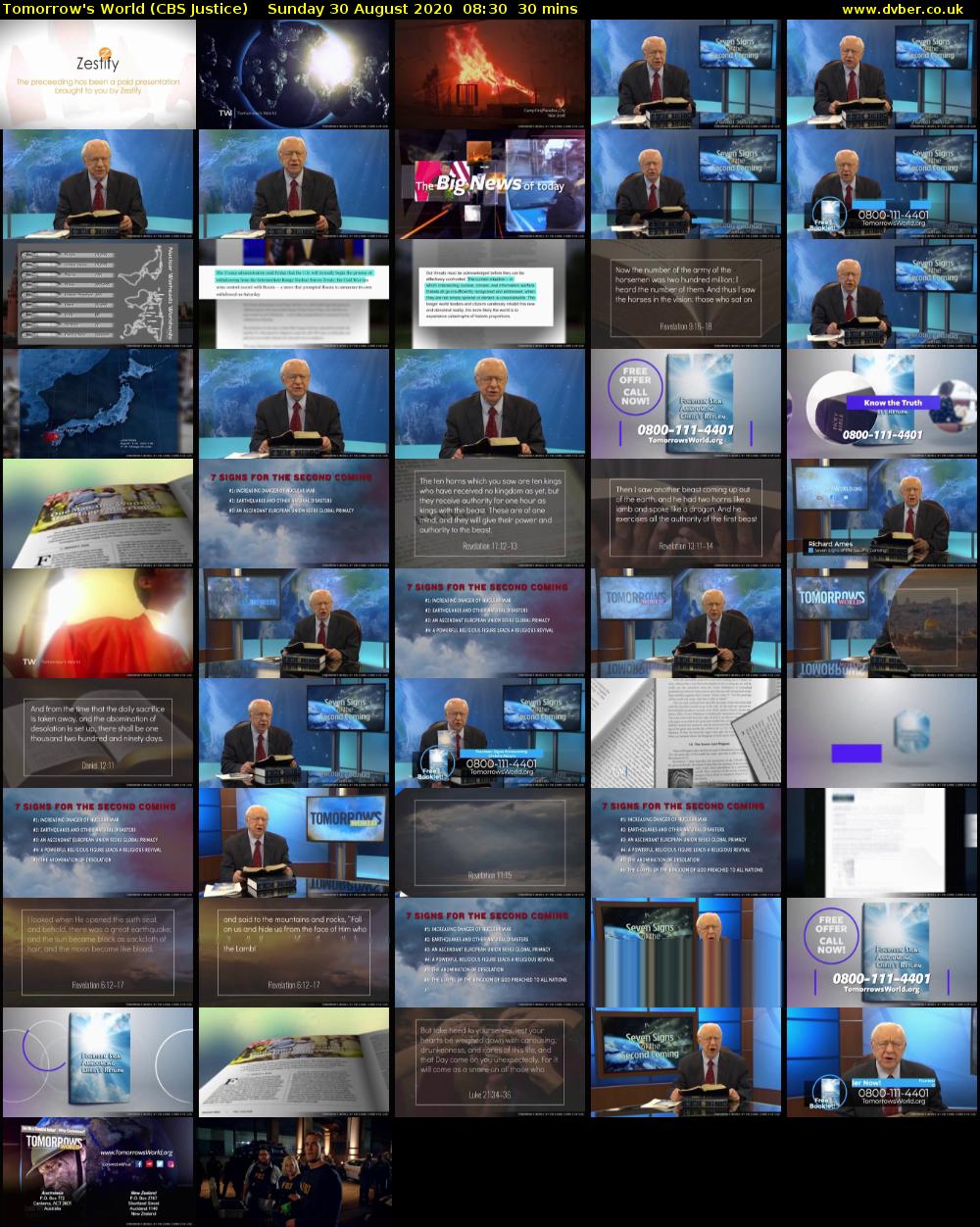 Tomorrow's World (CBS Justice) Sunday 30 August 2020 08:30 - 09:00