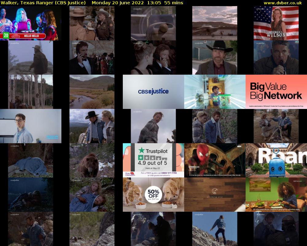 Walker, Texas Ranger (CBS Justice) Monday 20 June 2022 13:05 - 14:00