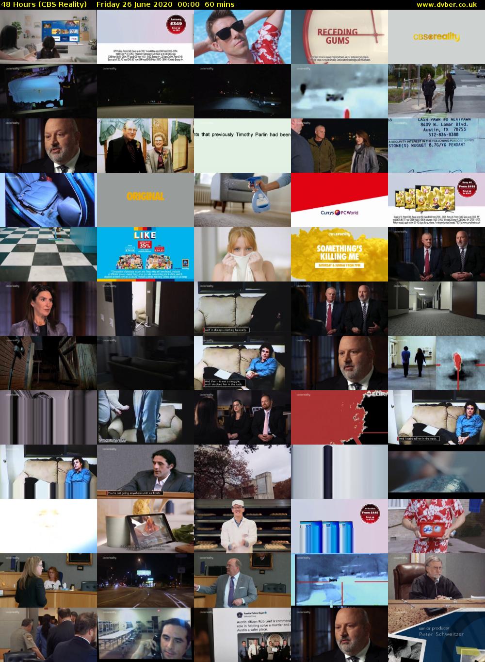 48 Hours (CBS Reality) Friday 26 June 2020 00:00 - 01:00