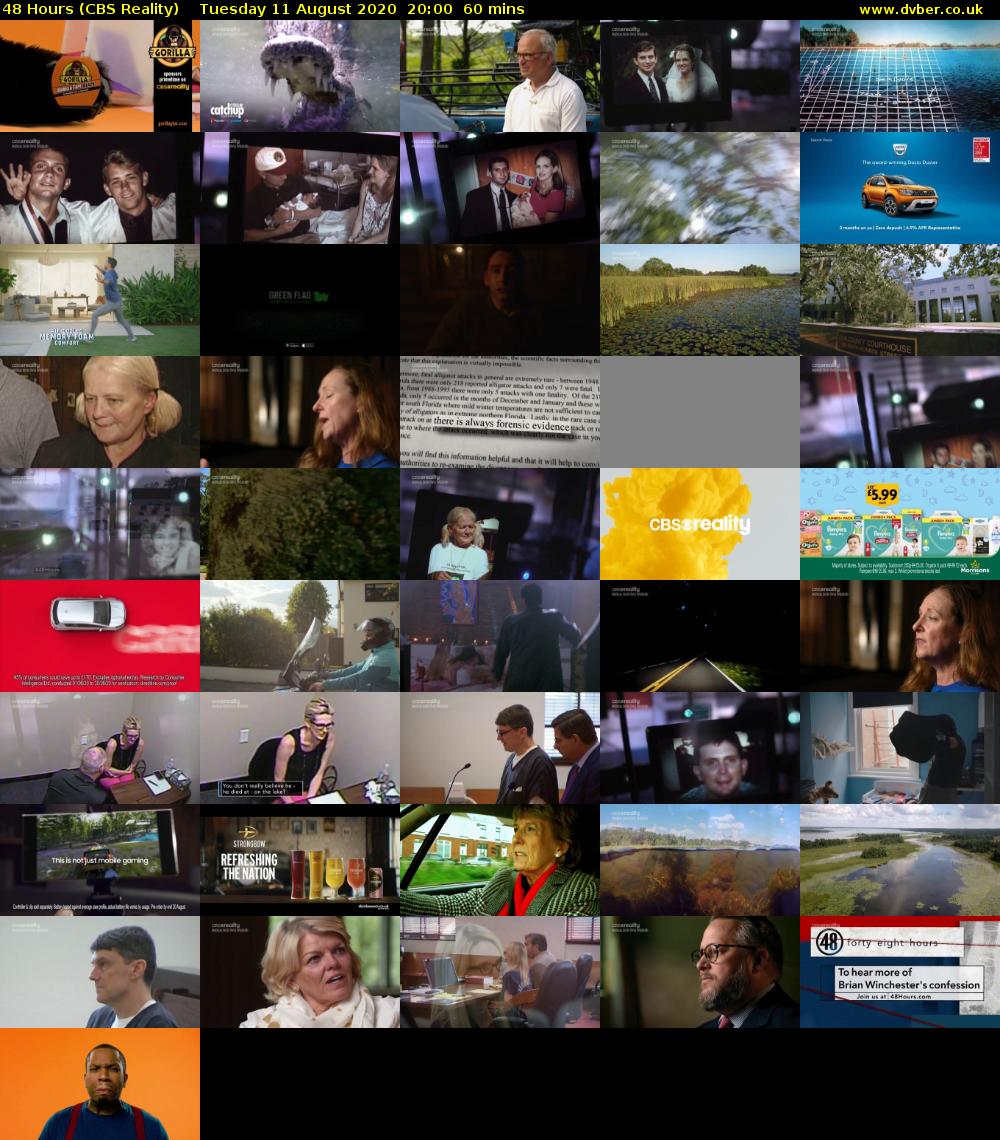 48 Hours (CBS Reality) Tuesday 11 August 2020 20:00 - 21:00