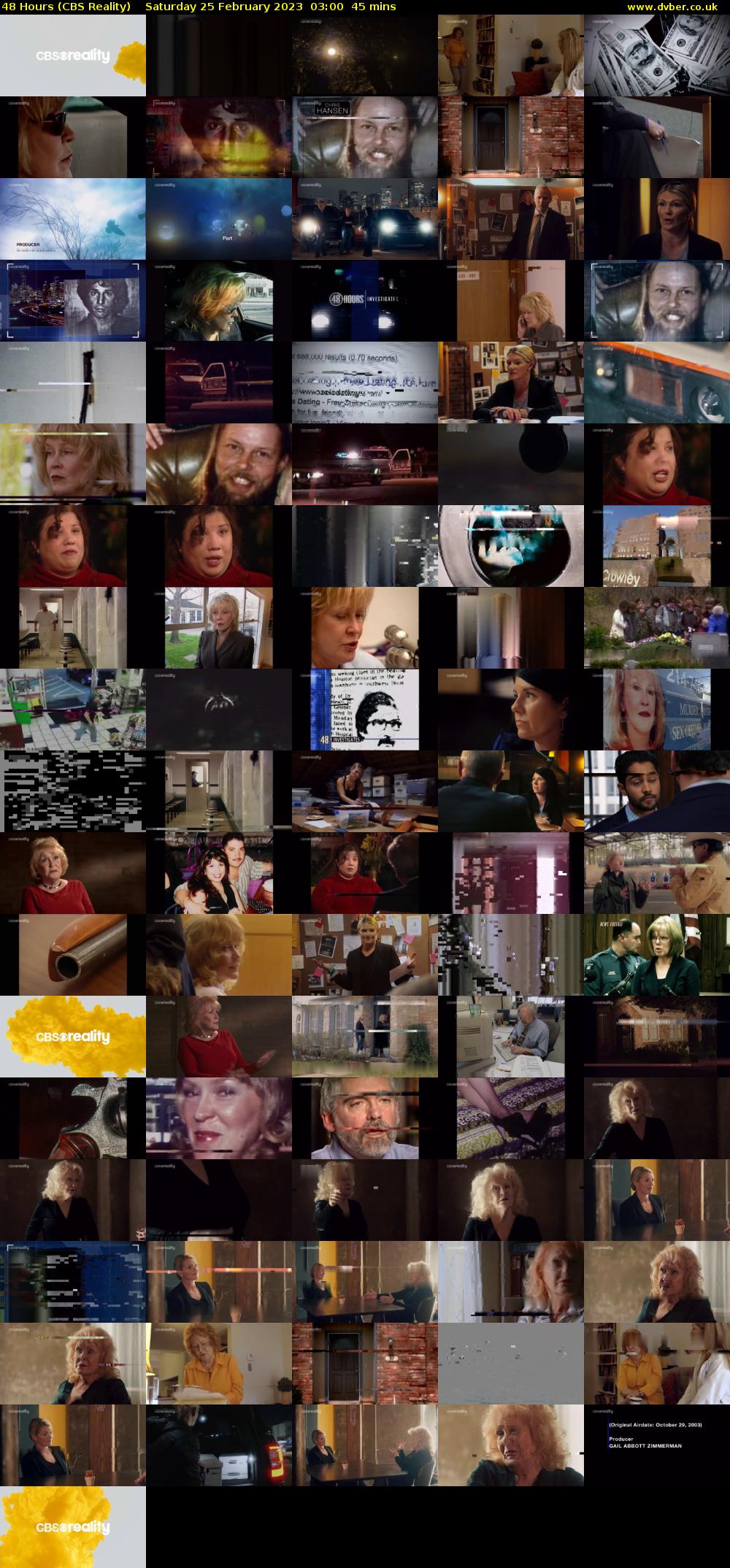 48 Hours (CBS Reality) Saturday 25 February 2023 03:00 - 03:45