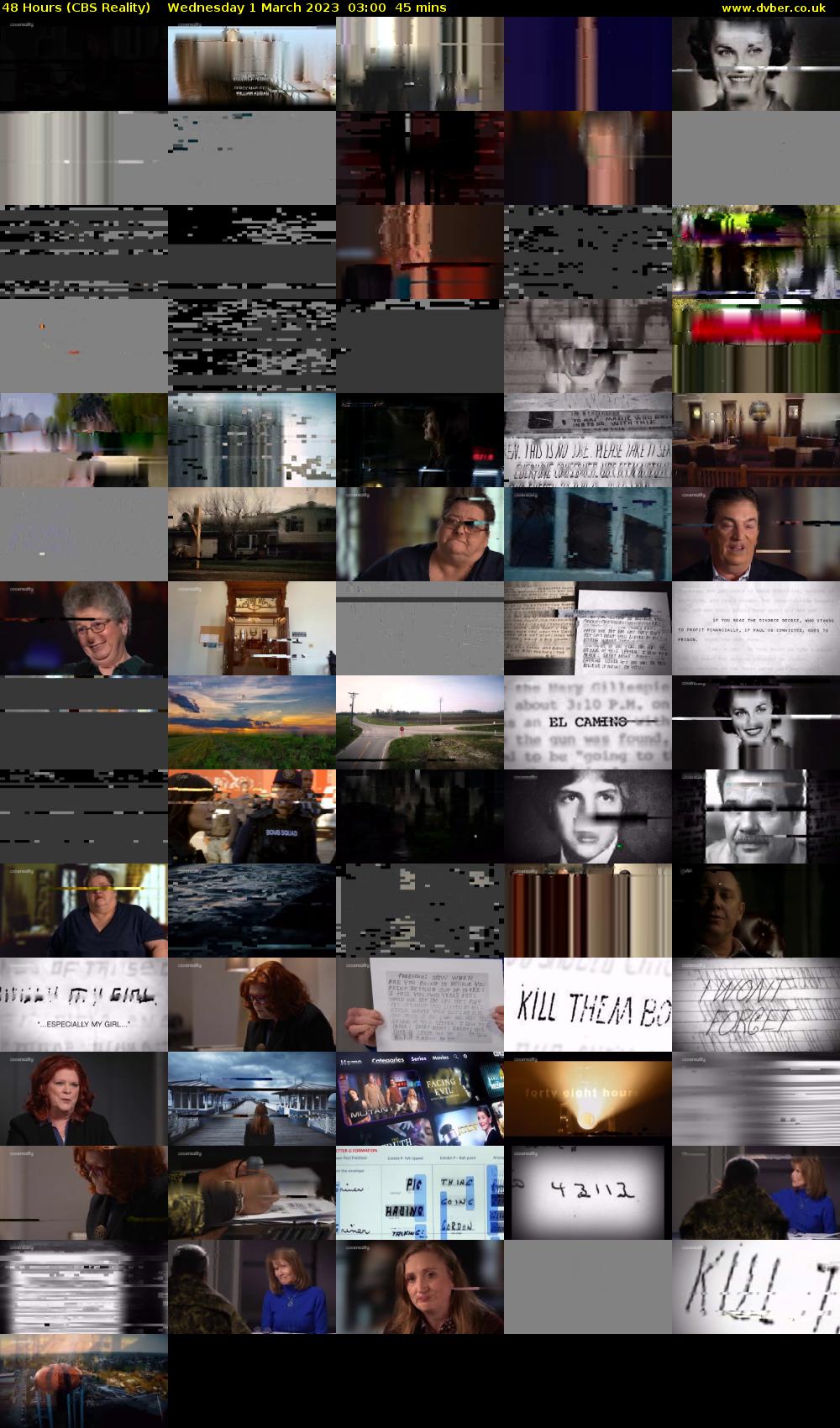 48 Hours (CBS Reality) Wednesday 1 March 2023 03:00 - 03:45