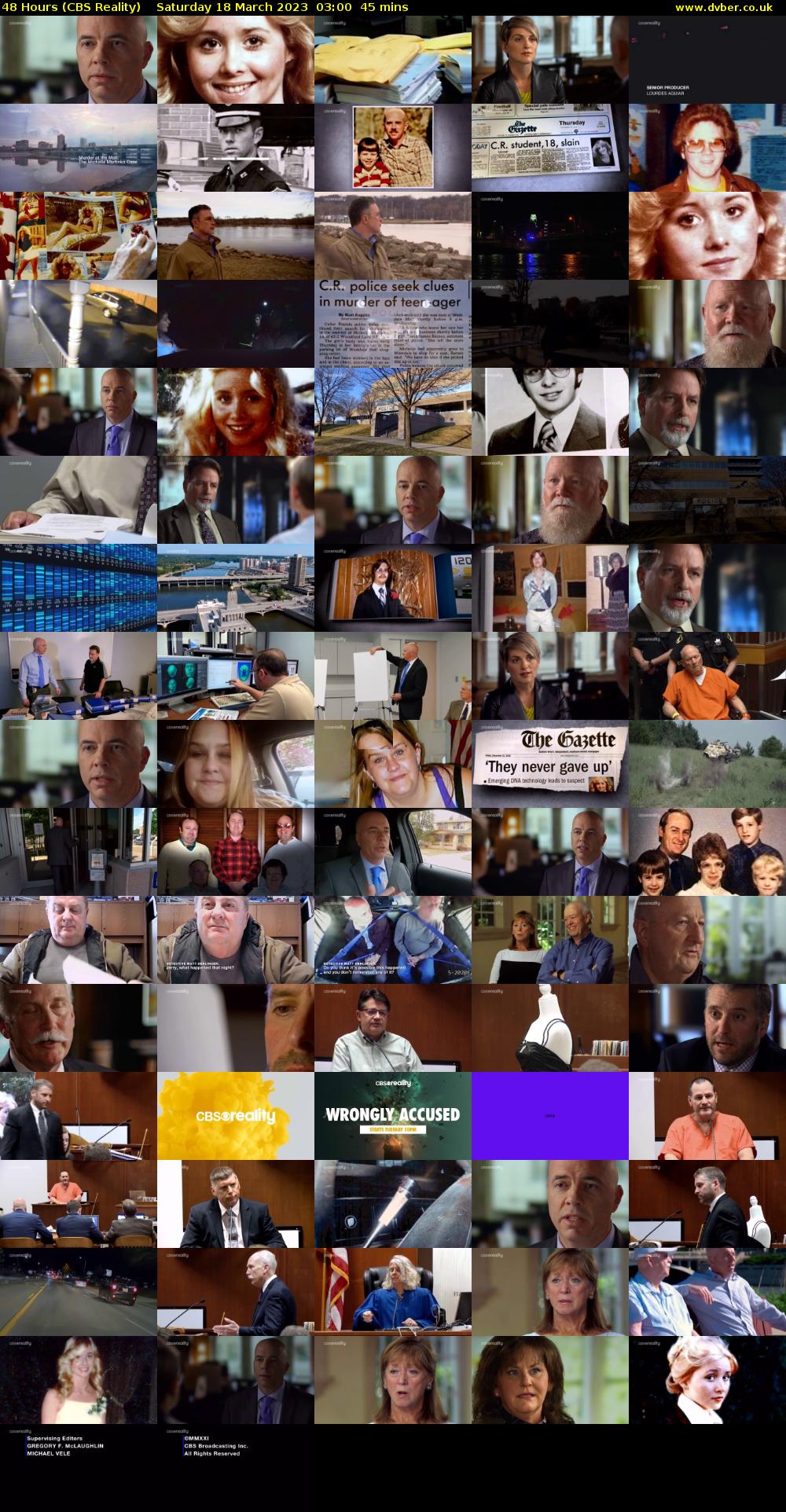 48 Hours (CBS Reality) Saturday 18 March 2023 03:00 - 03:45