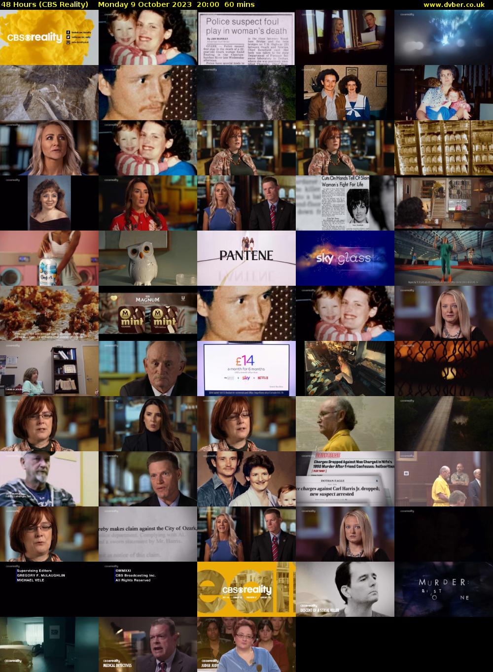 48 Hours (CBS Reality) Monday 9 October 2023 20:00 - 21:00