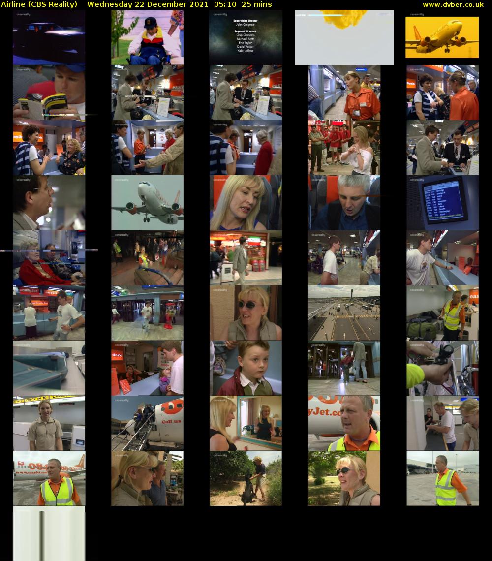Airline (CBS Reality) Wednesday 22 December 2021 05:10 - 05:35