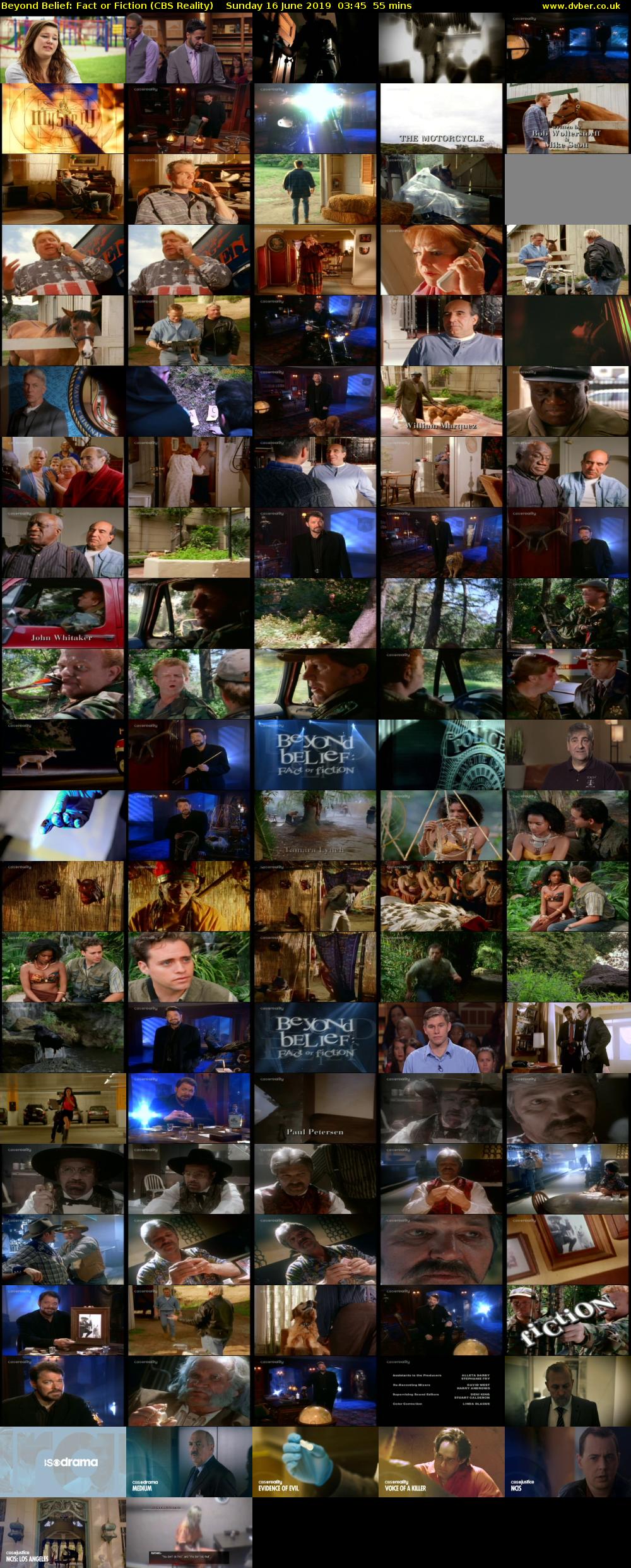 Beyond Belief: Fact or Fiction (CBS Reality) Sunday 16 June 2019 03:45 - 04:40