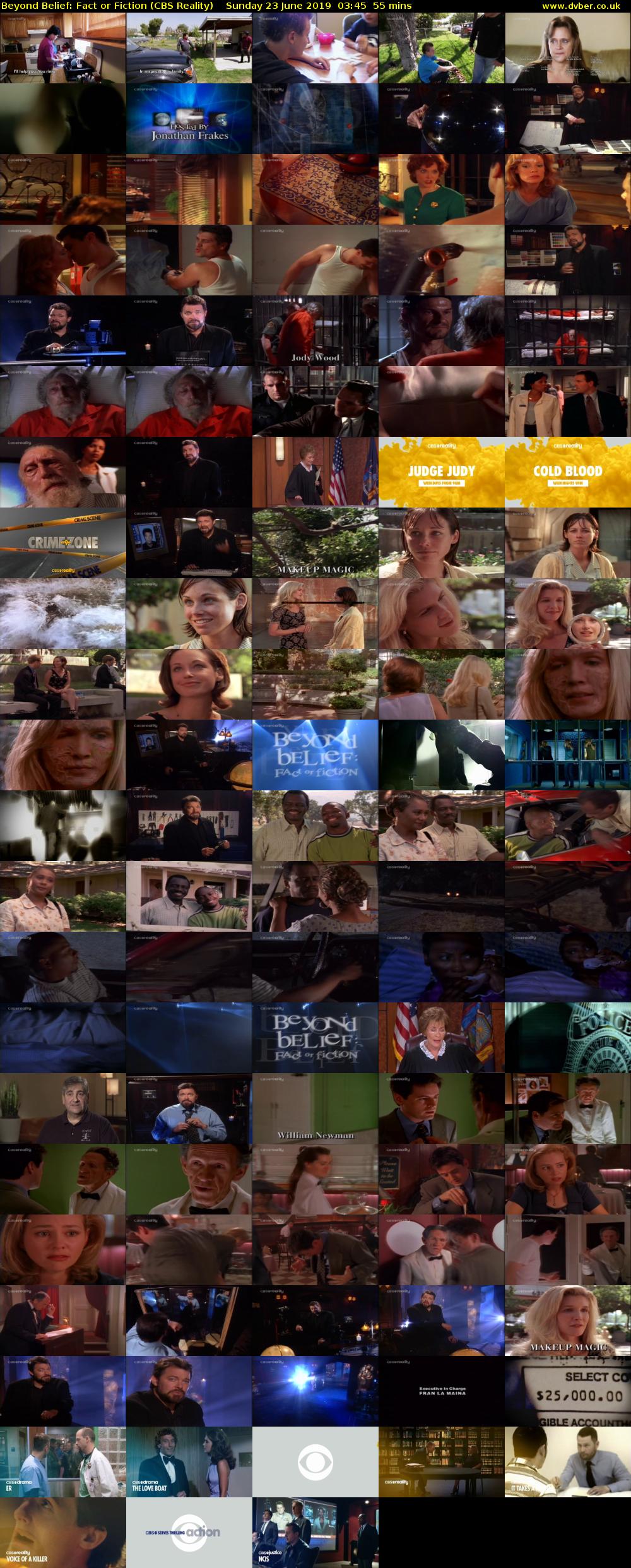 Beyond Belief: Fact or Fiction (CBS Reality) Sunday 23 June 2019 03:45 - 04:40