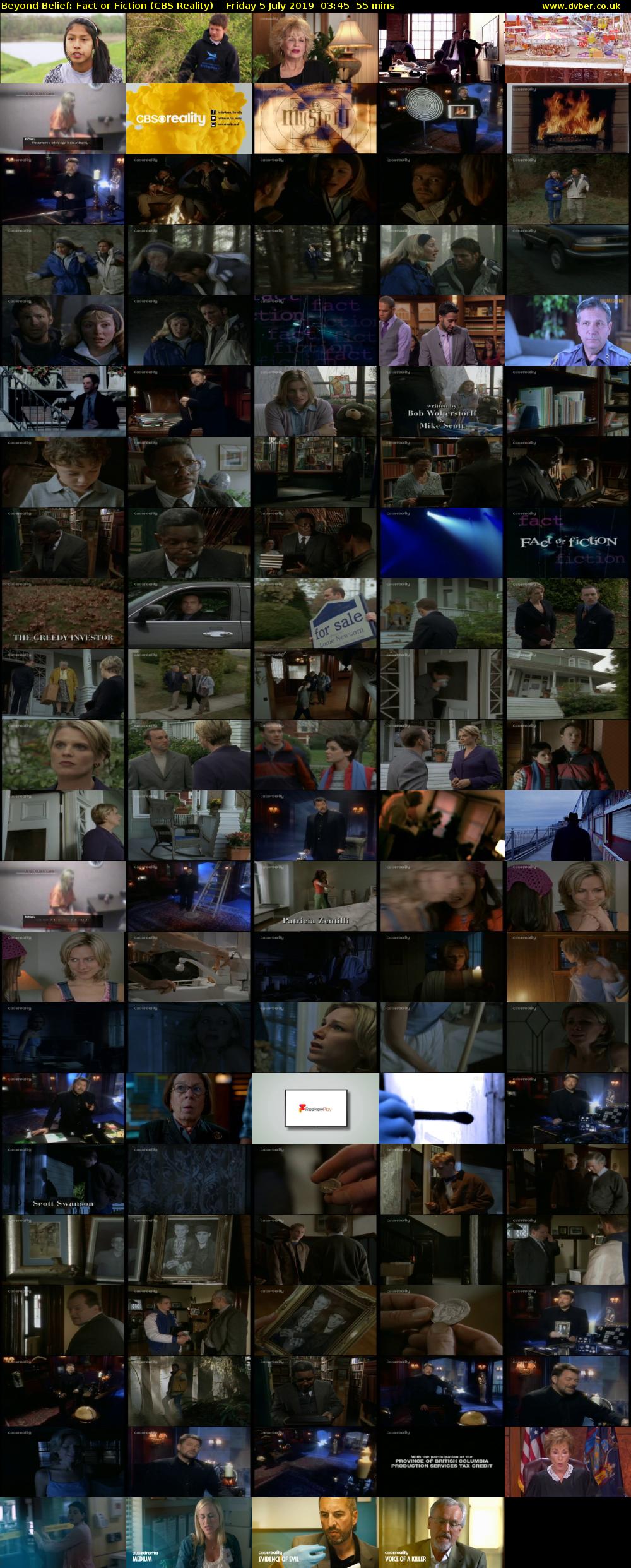 Beyond Belief: Fact or Fiction (CBS Reality) Friday 5 July 2019 03:45 - 04:40