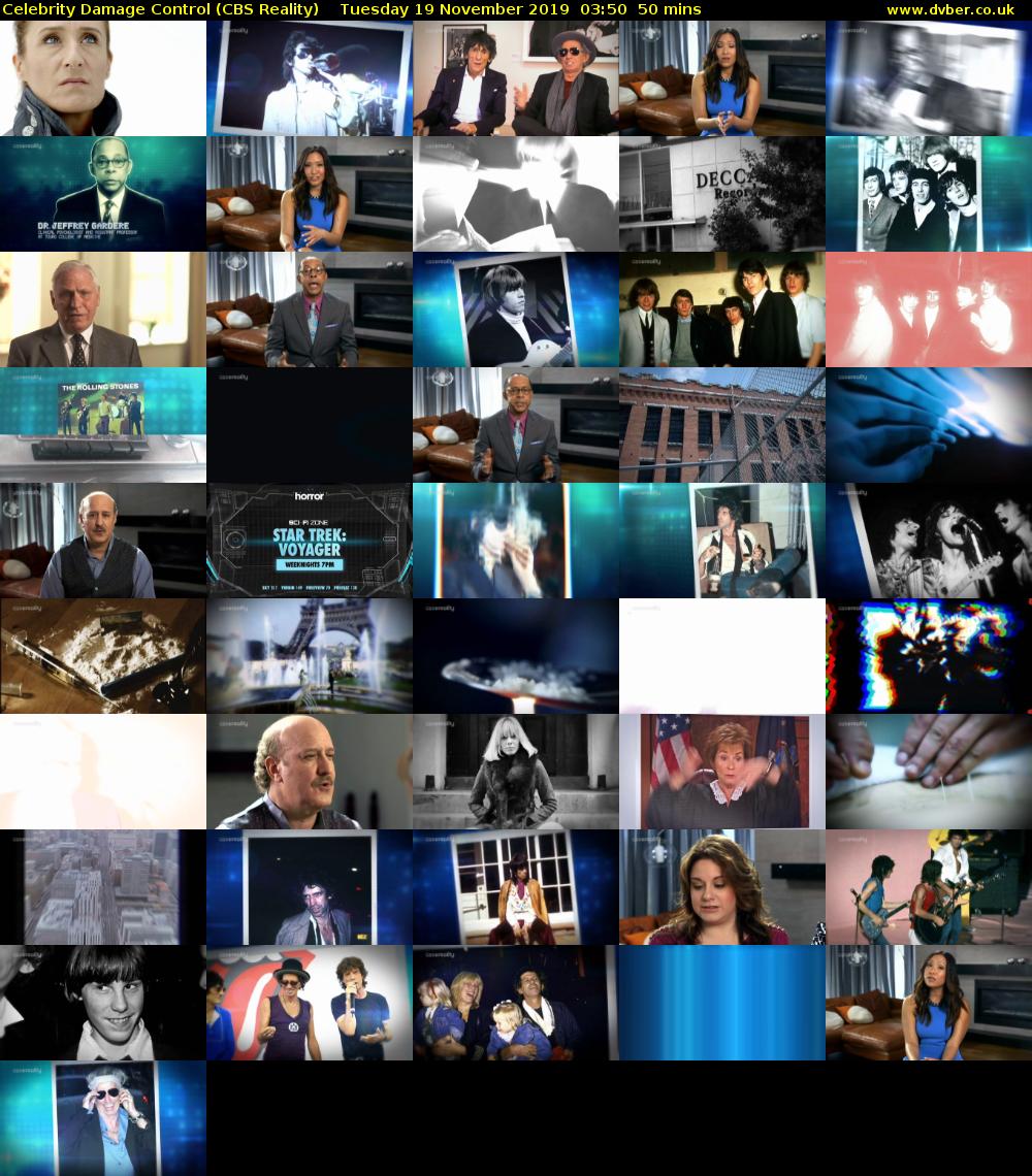 Celebrity Damage Control (CBS Reality) Tuesday 19 November 2019 03:50 - 04:40