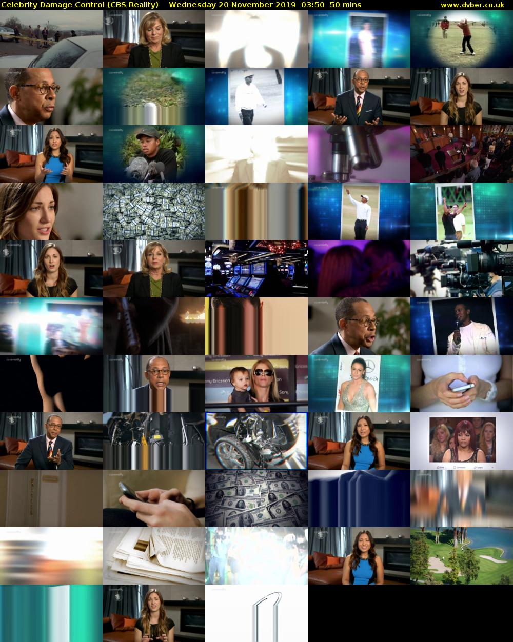 Celebrity Damage Control (CBS Reality) Wednesday 20 November 2019 03:50 - 04:40
