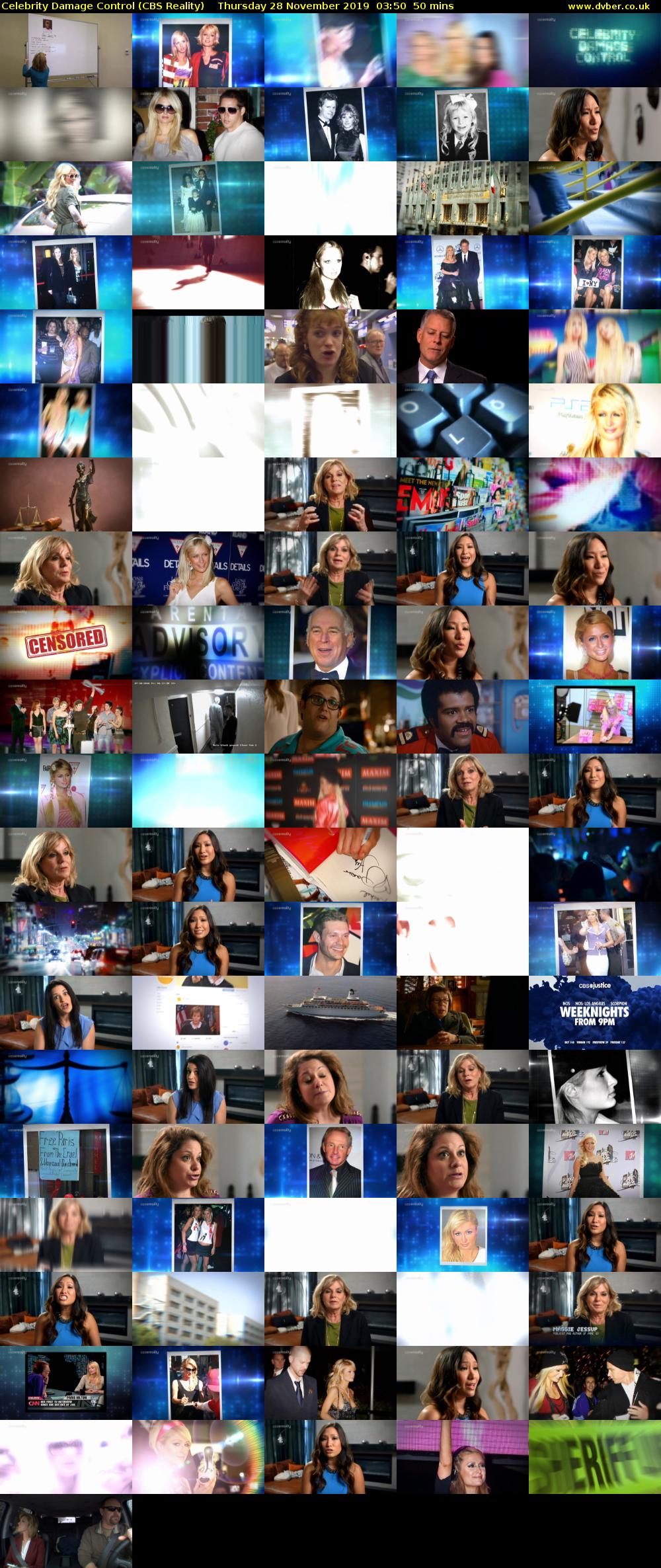 Celebrity Damage Control (CBS Reality) Thursday 28 November 2019 03:50 - 04:40