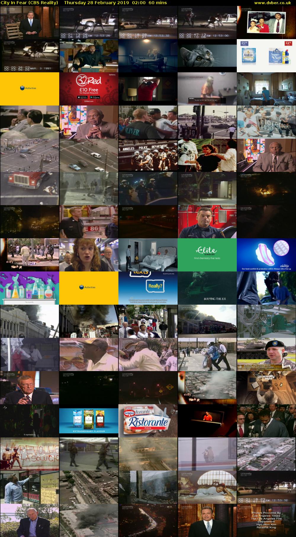 City In Fear (CBS Reality) Thursday 28 February 2019 02:00 - 03:00