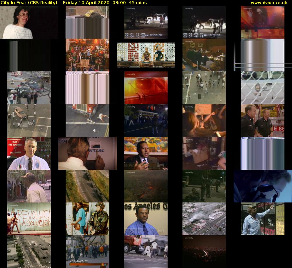 City In Fear (CBS Reality) Friday 10 April 2020 03:00 - 03:45