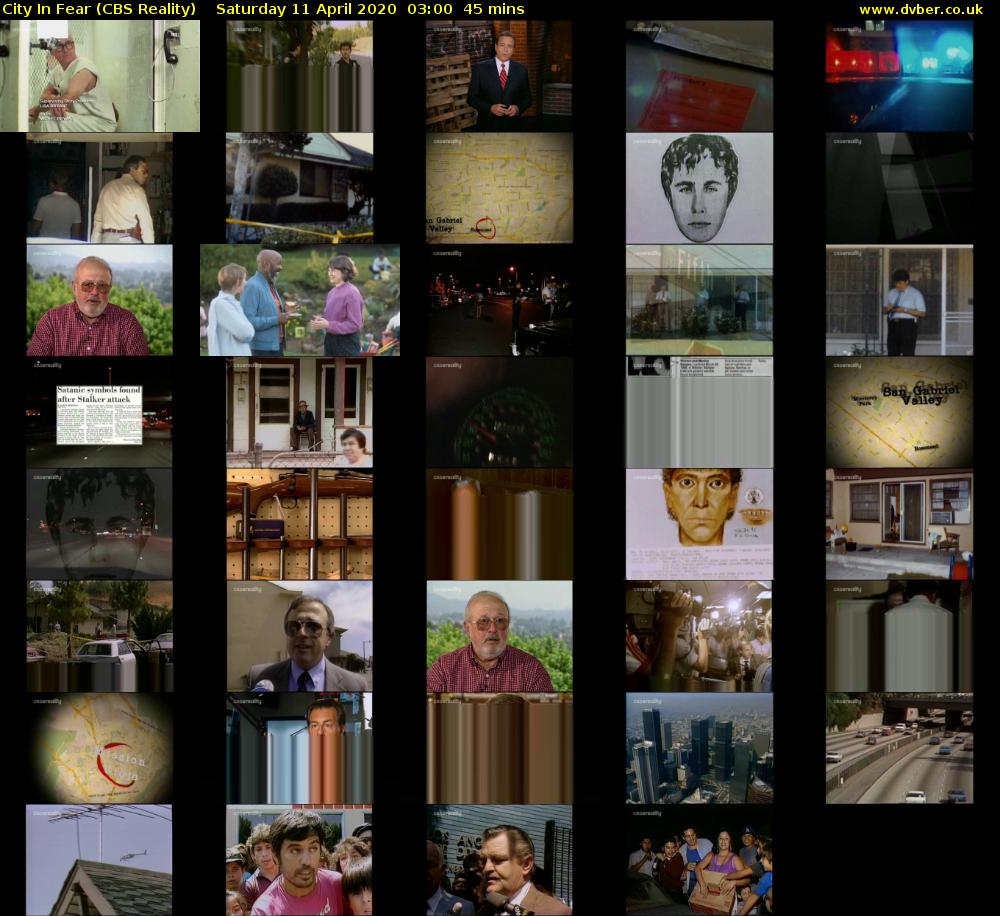 City In Fear (CBS Reality) Saturday 11 April 2020 03:00 - 03:45