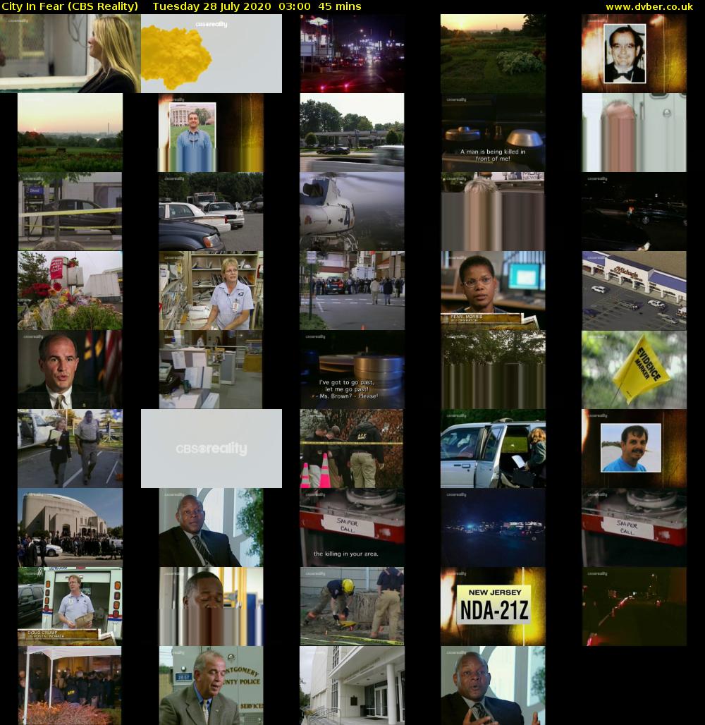 City In Fear (CBS Reality) Tuesday 28 July 2020 03:00 - 03:45