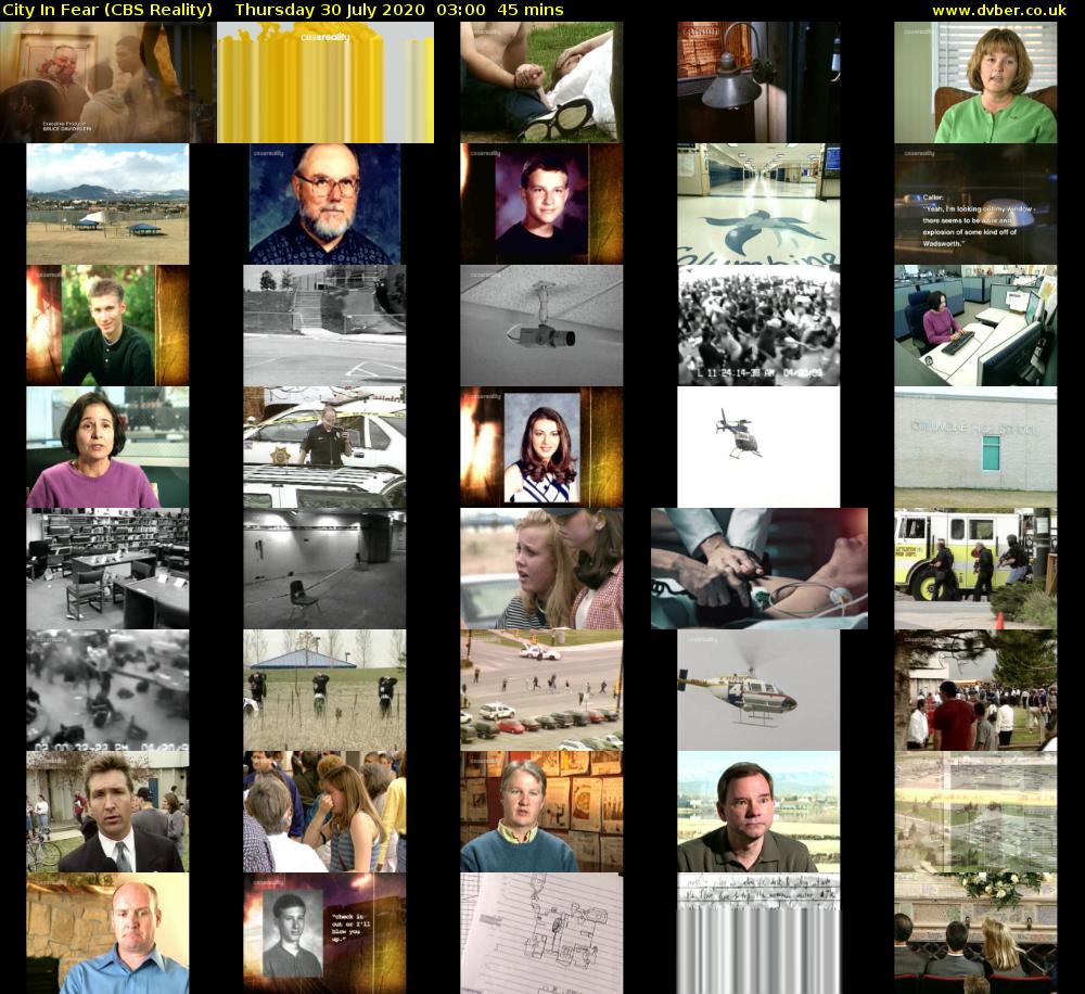 City In Fear (CBS Reality) Thursday 30 July 2020 03:00 - 03:45