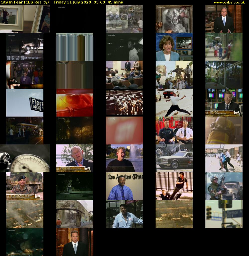 City In Fear (CBS Reality) Friday 31 July 2020 03:00 - 03:45