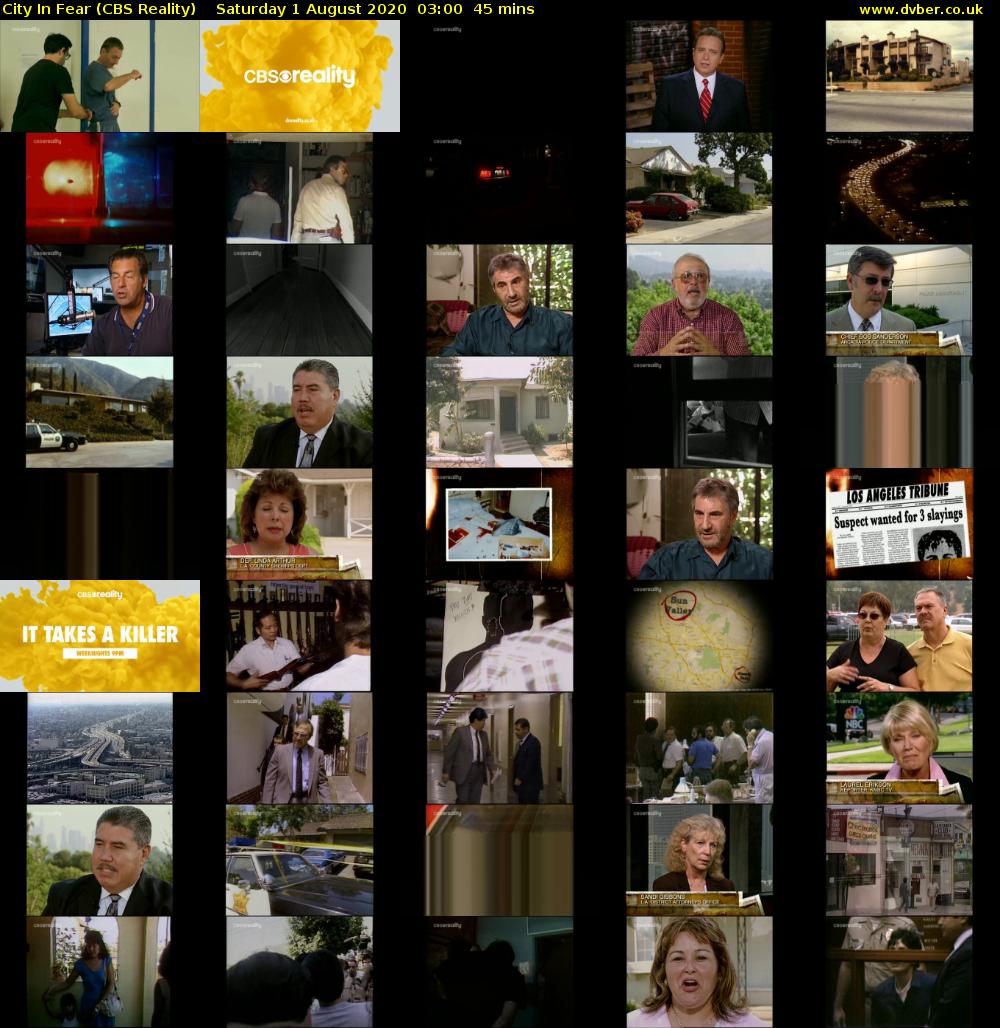 City In Fear (CBS Reality) Saturday 1 August 2020 03:00 - 03:45