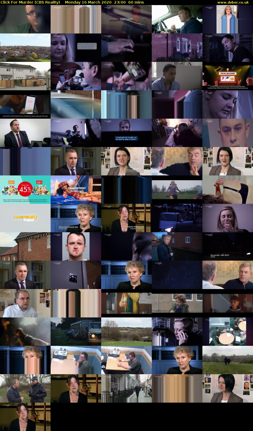 Click For Murder (CBS Reality) Monday 16 March 2020 23:00 - 00:00