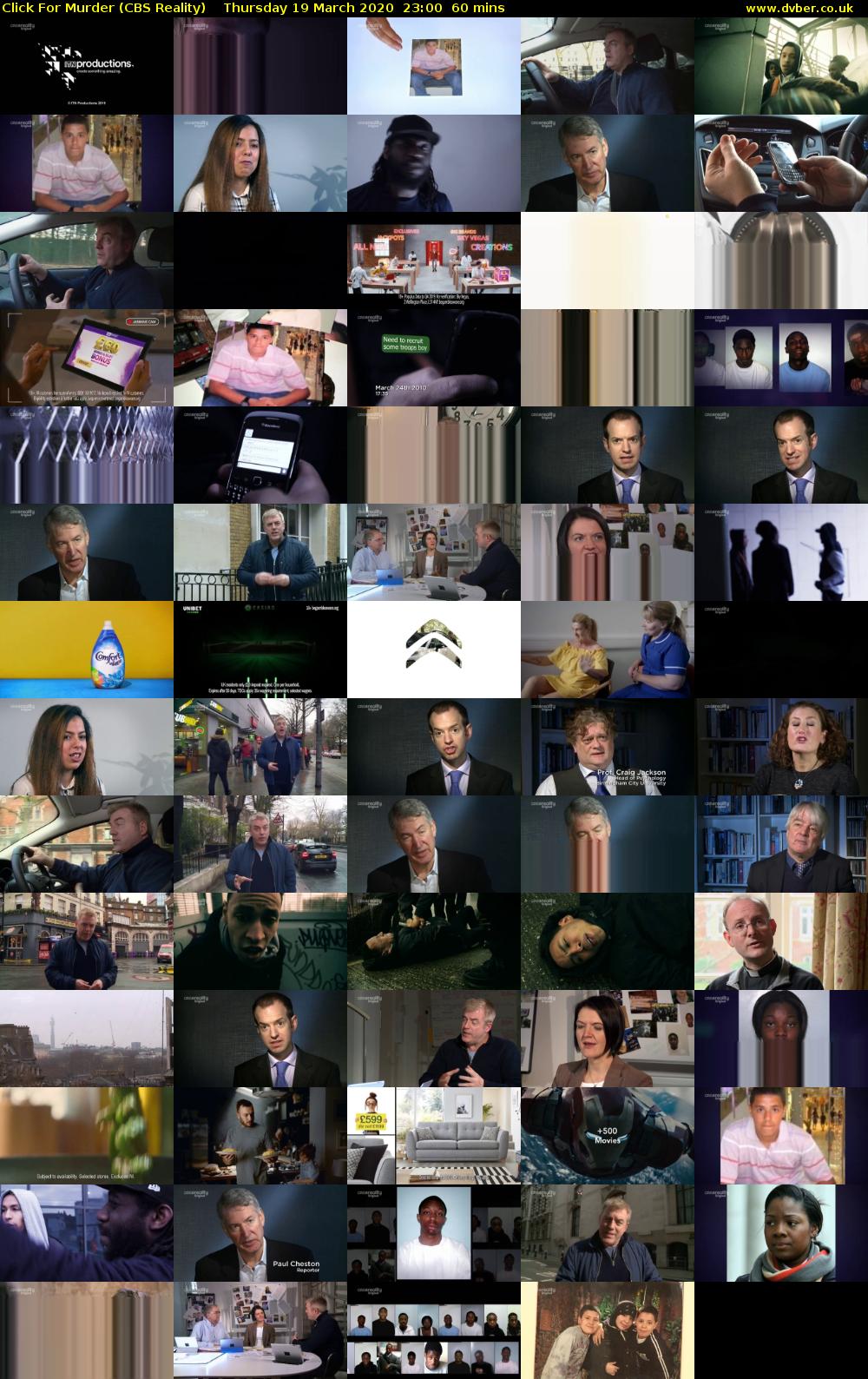 Click For Murder (CBS Reality) Thursday 19 March 2020 23:00 - 00:00