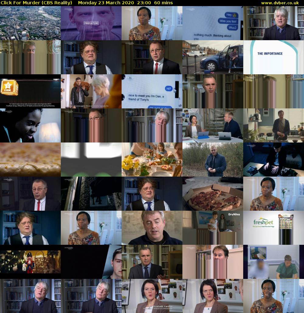 Click For Murder (CBS Reality) Monday 23 March 2020 23:00 - 00:00