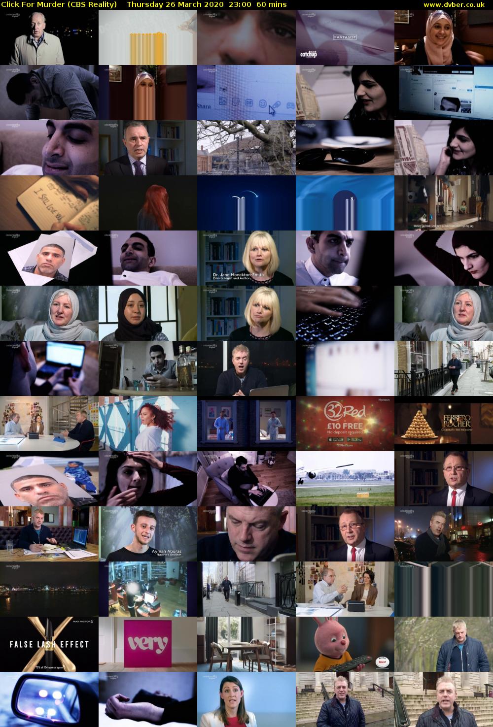 Click For Murder (CBS Reality) Thursday 26 March 2020 23:00 - 00:00